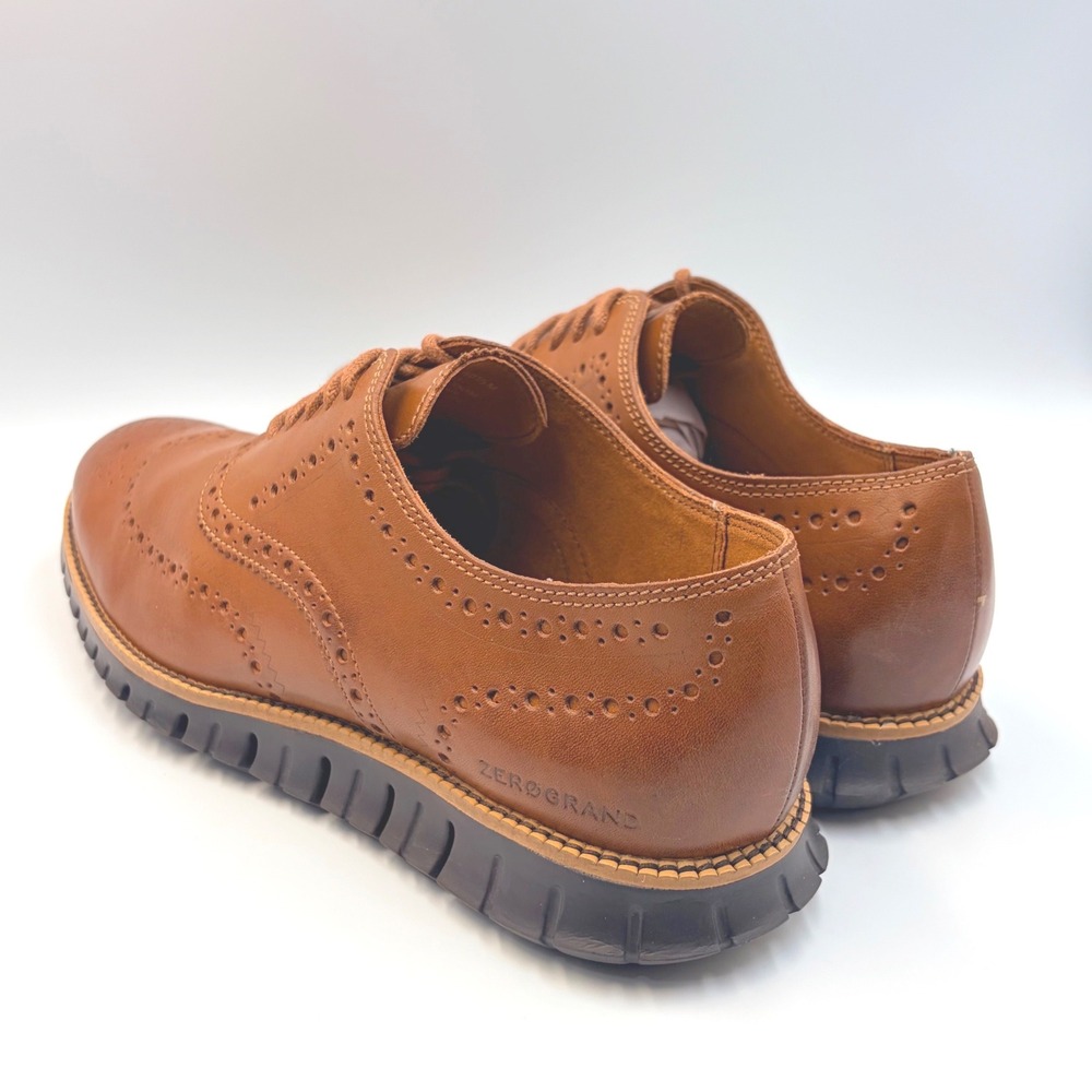 Cole Haan Zerogrand Wingtip Oxford British Tan Leather C29411 Mens 10.5 M - Picture 3 of 13